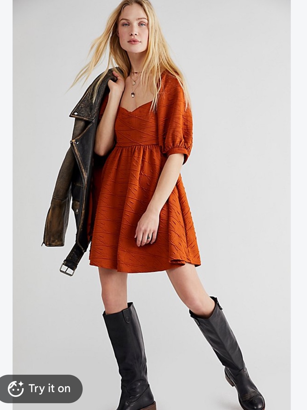 LIKE NEW Free People Violet Mini Dress- Orange
